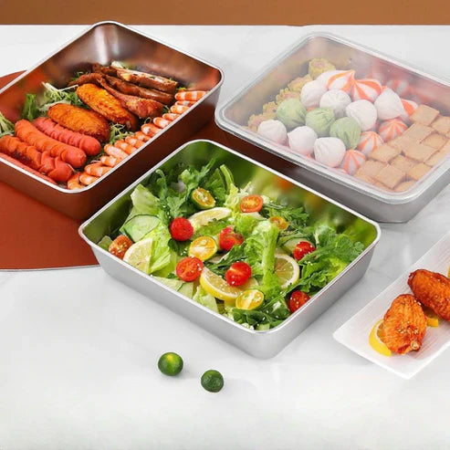 Non Stick Baking Pan Food Storage Box with Cover (Pack of 2 piece)