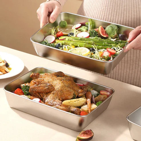 Non Stick Baking Pan Food Storage Box with Cover (Pack of 2 piece)