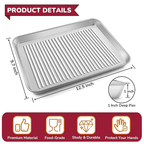 Non Stick Baking Pan Food Storage Box with Cover (Pack of 2 piece)